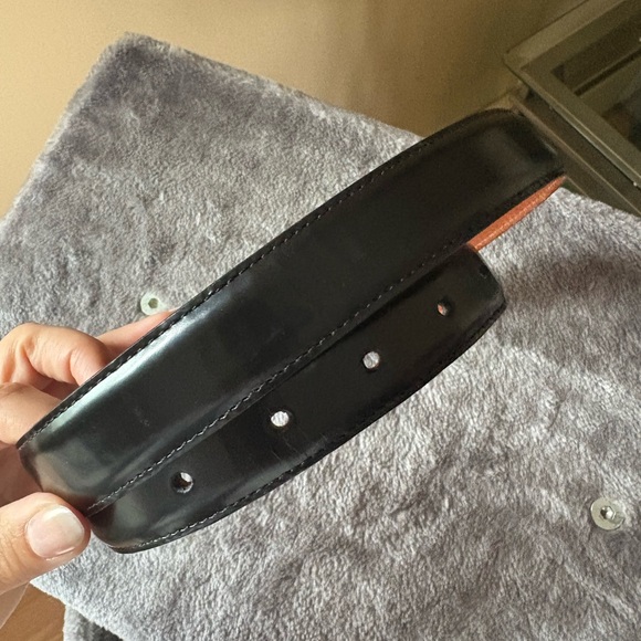 Vintage coach black leather belt with gold tone buckle - Picture 4 of 8